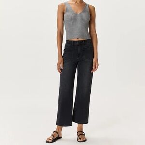 Bella Stretch Patch Pocket Wide Leg Jeans